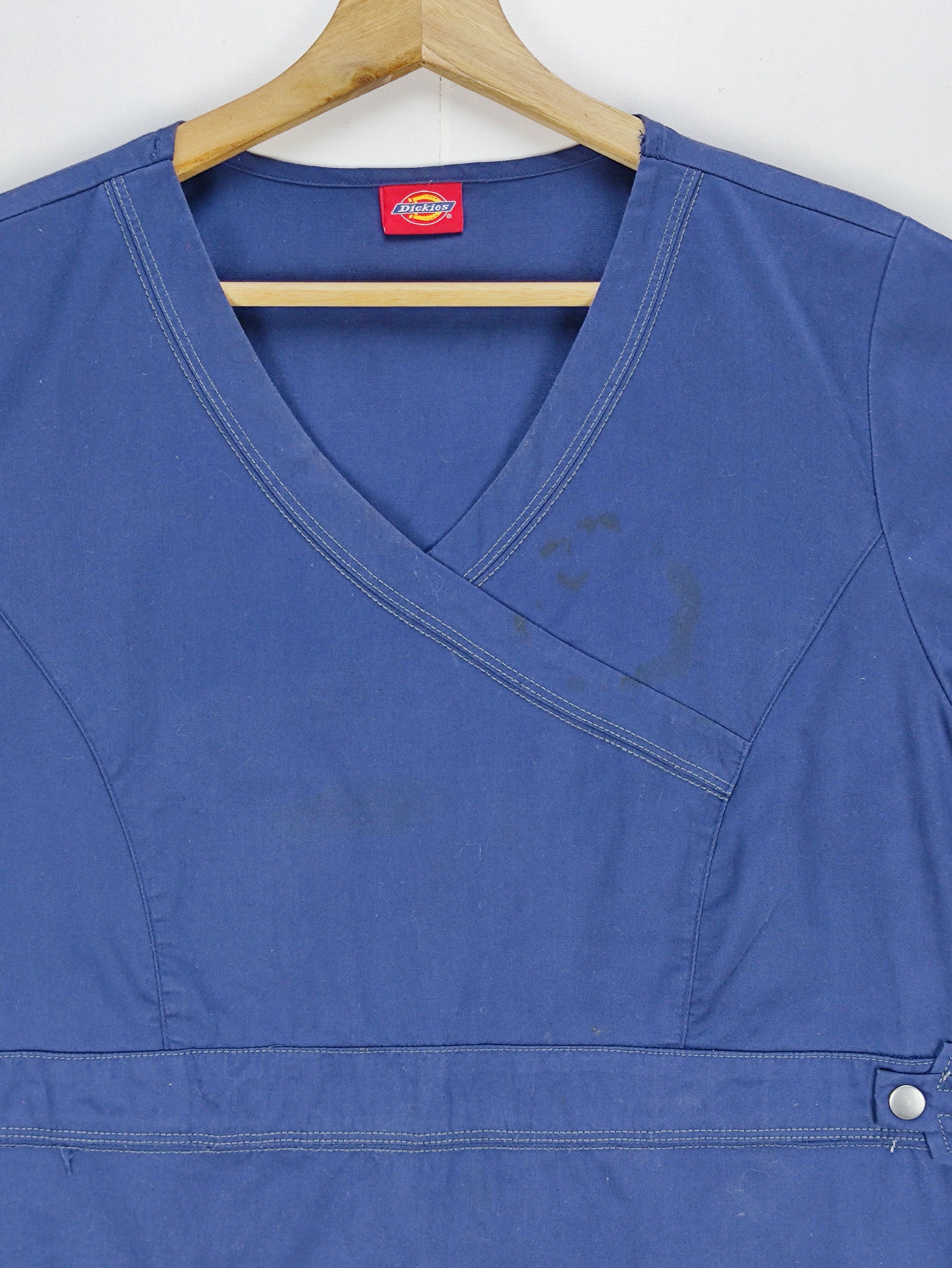 Steals🔥Dickies Blue Scrub Top Two Pocket