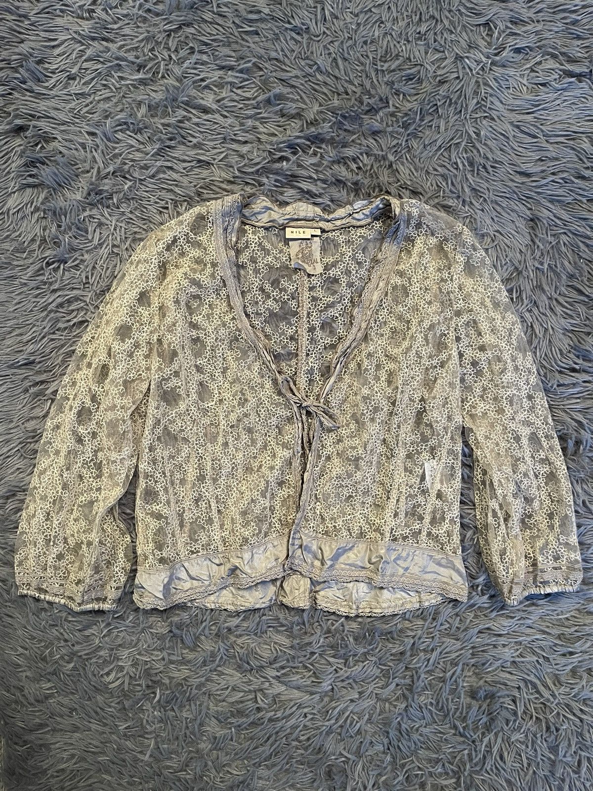 Japanese Brand × Vintage Nile Avant Garde Y2K vintage mesh blouse Size L / US 10 / IT 46 - 1 Thumbnail