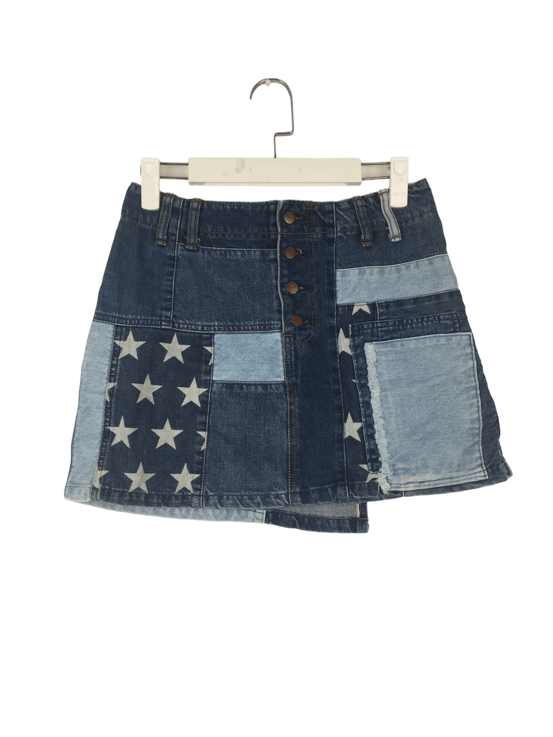 image of Vintage Hysteric Glamour Selvedge Denim Patchwork Skirt, Women's (Size 27)