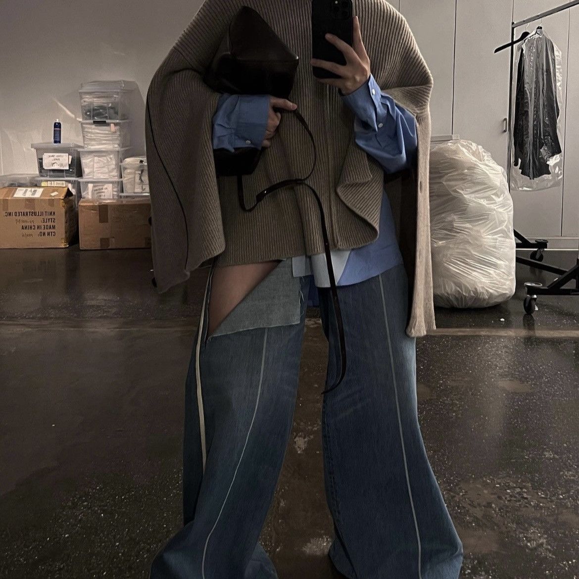 PETER DO - CREW NECK CAPE SWEATER - FW22
