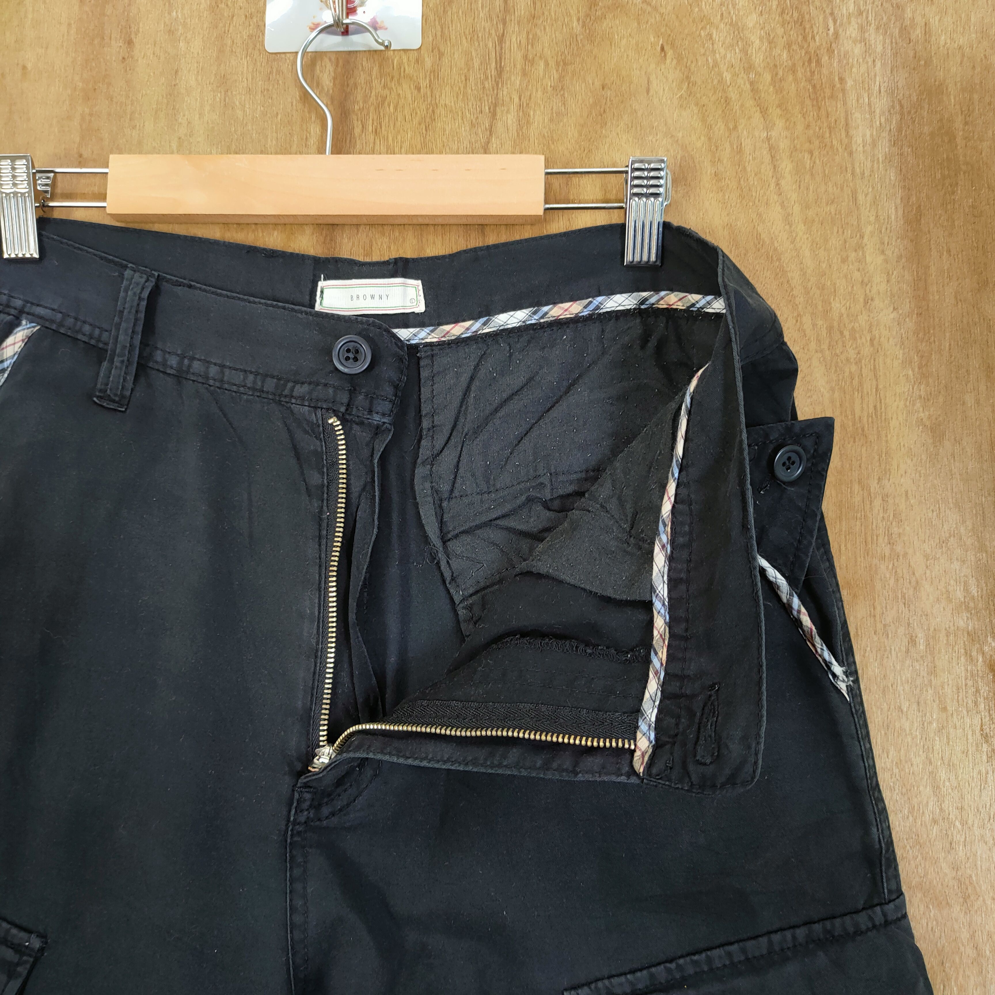 Japanese Brand BROWNY BLACK CARGO PANTS MULTIPOCKET Size US 32 / EU 48 - 12 Thumbnail