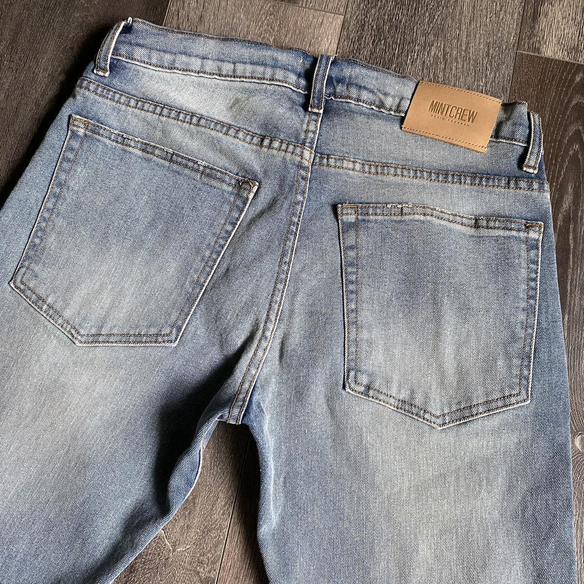 Mintcrew Mintcrew Slim Straight Skinny Fit Distress Light Wash Jeans Size US 34 / EU 50 - 3 Thumbnail
