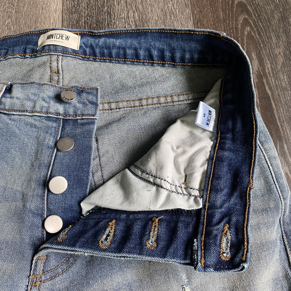 Mintcrew Mintcrew Slim Straight Skinny Fit Distress Light Wash Jeans Size US 34 / EU 50 - 9 Thumbnail