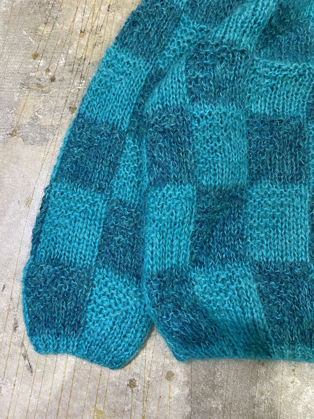 Japanese Brand × Vintage × Yoshiyuki Konishi 80s Mesh checked knit Size US M / EU 48-50 / 2 - 5 Thumbnail