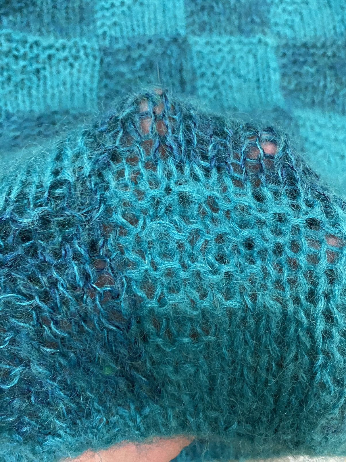 Japanese Brand × Vintage × Yoshiyuki Konishi 80s Mesh checked knit Size US M / EU 48-50 / 2 - 7 Thumbnail