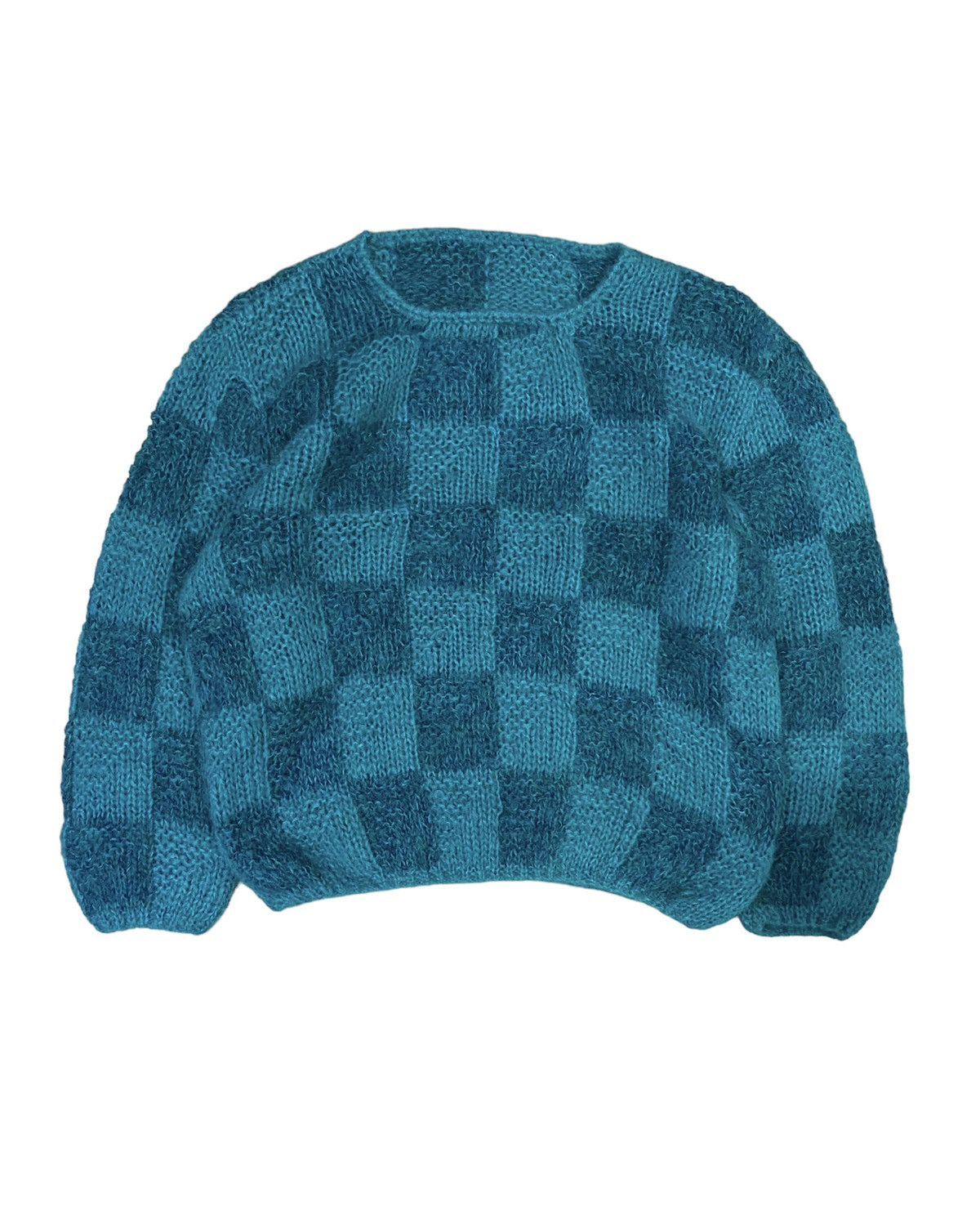 Japanese Brand × Vintage × Yoshiyuki Konishi 80s Mesh checked knit Size US M / EU 48-50 / 2 - 1 Thumbnail