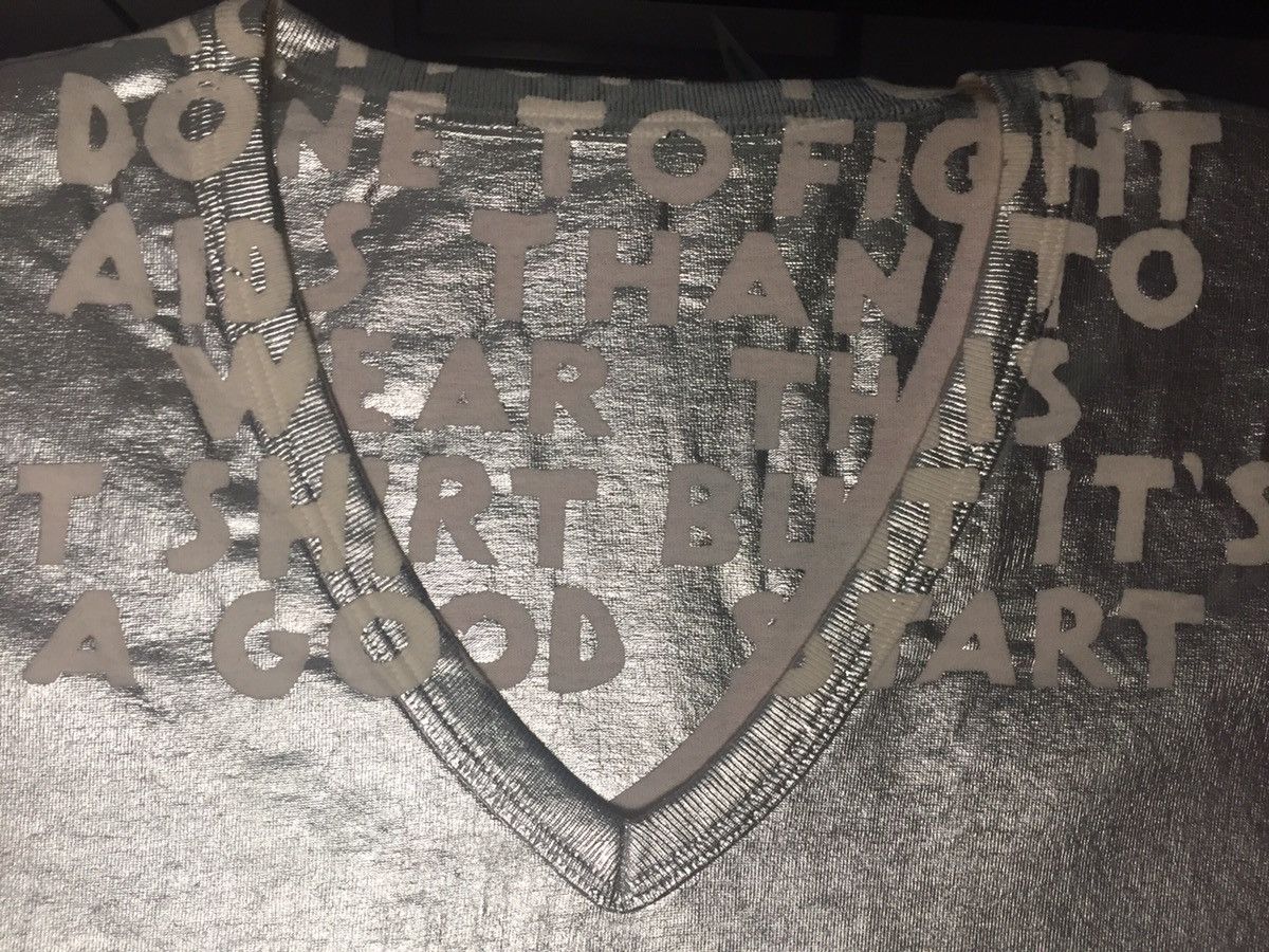 image of Maison Margiela Maison Martin Margiela Mens Aids Graphic T-Shirt - 2013 in Bianco Silver (Size Larg