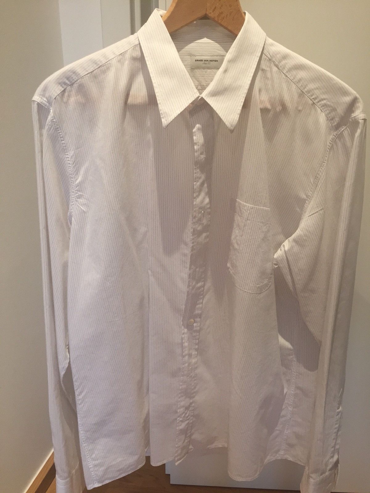 DRIES VAN NOTEN MENS ARCHIVE PINSTRIPED SHIRT - SS2008
