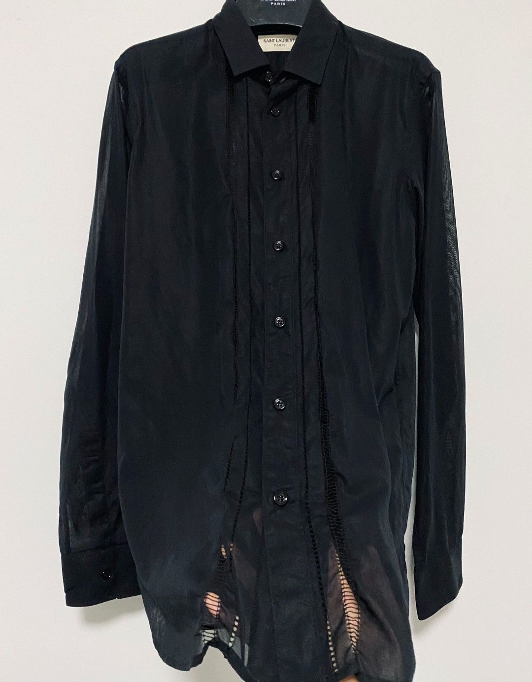 Saint Laurent Cut out see through shirt