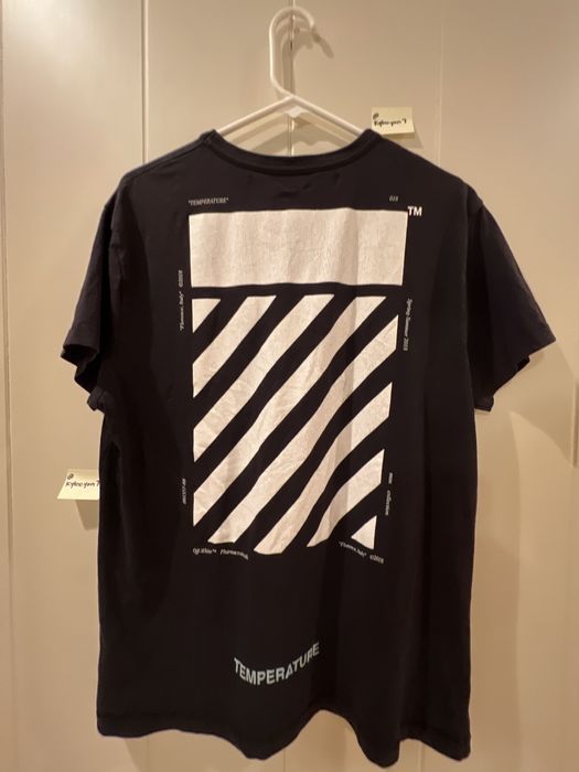 T shirt best sale off white temperature