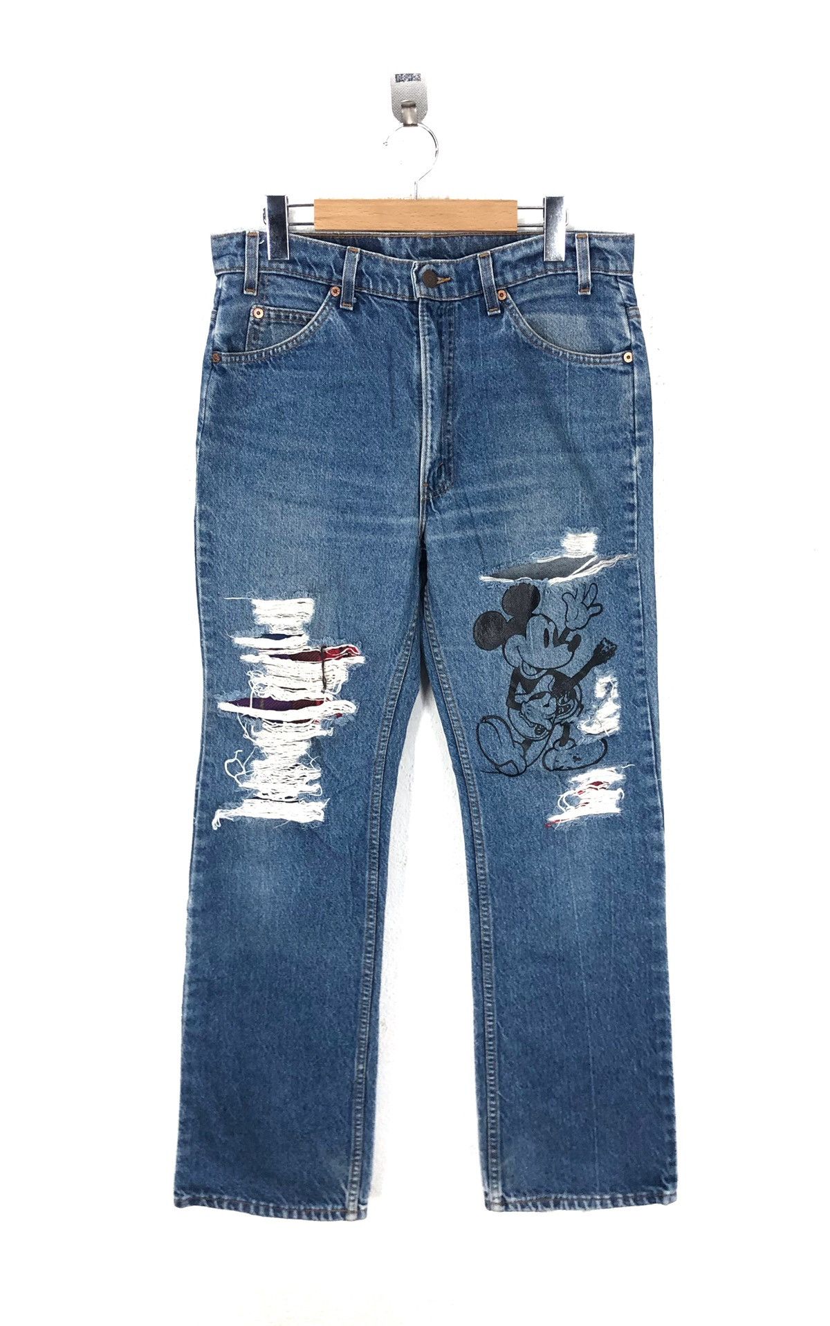 Levi's Vintage Clothing Vintage Levis desstressd jeans X mickey Fashion Week Size US 34 / EU 50 - 1 Thumbnail