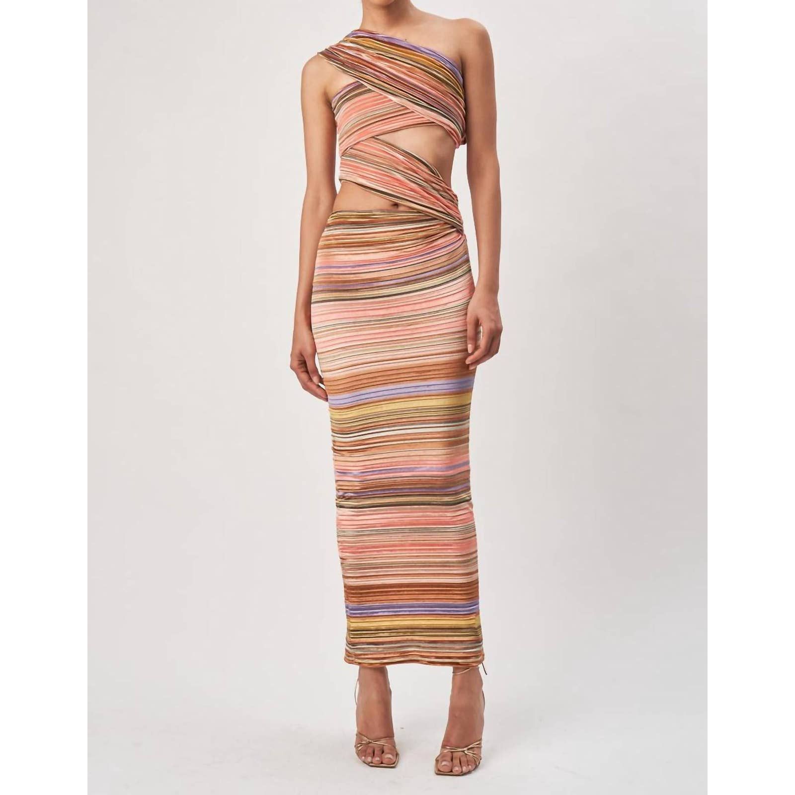 Women's Dress Ronny Kobo Cut-out Halterneck Midi Dress Curve Hugging Party  Dress