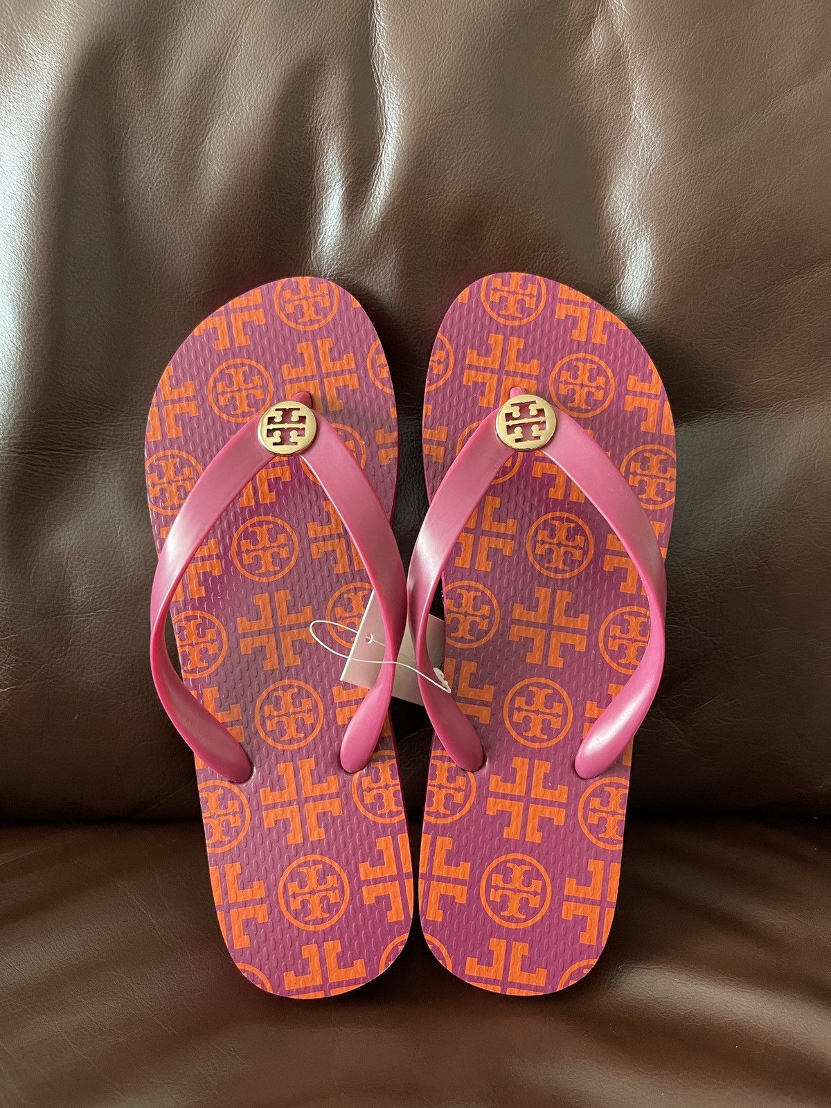 Tory Burch PVC Flip Flops Thong Sandals Square Traveler