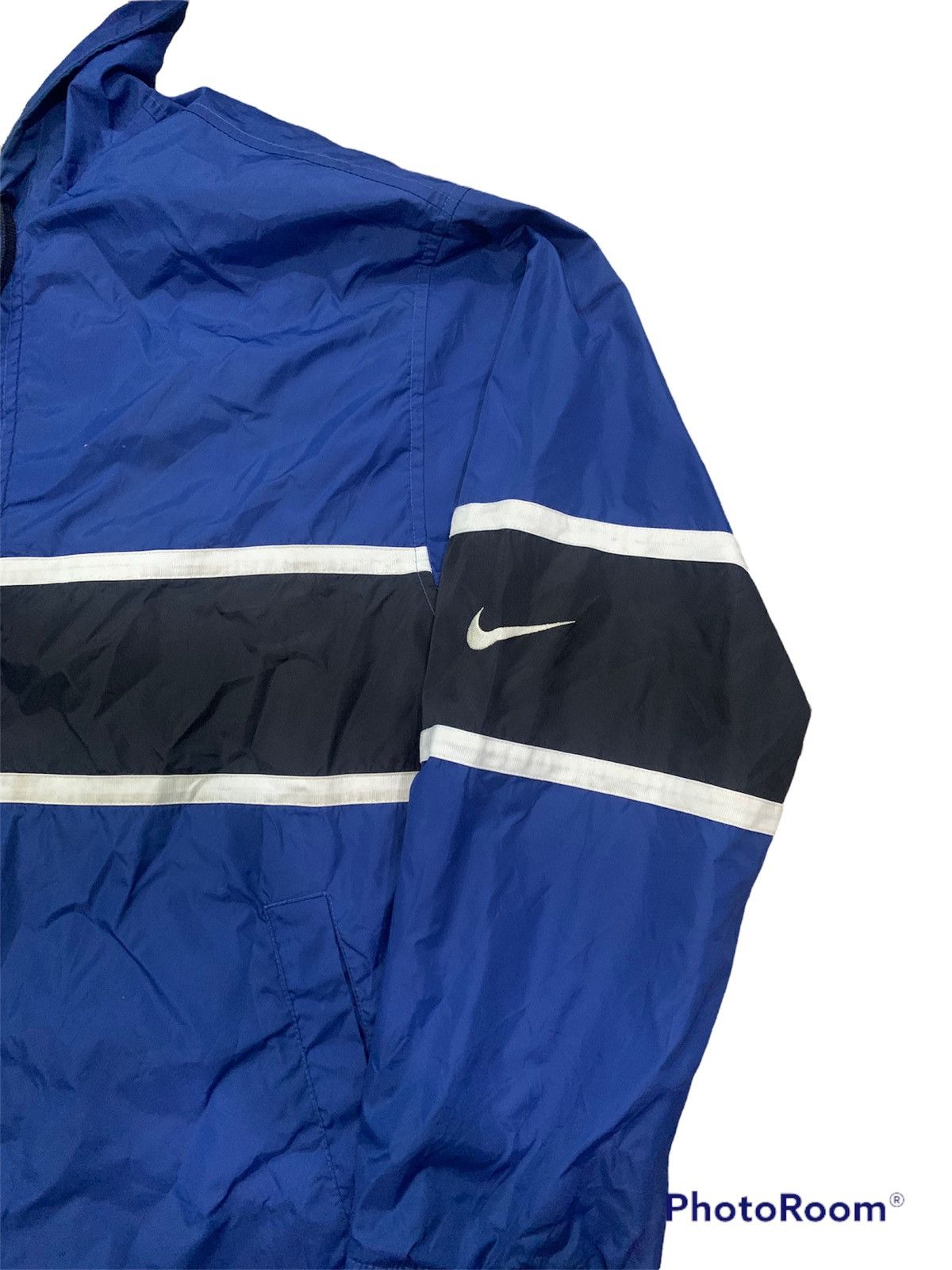 Nike × Vintage Vintage 90’s Classic Nike Stripes Colour Windbreaker Size US L / EU 52-54 / 3 - 3 Thumbnail