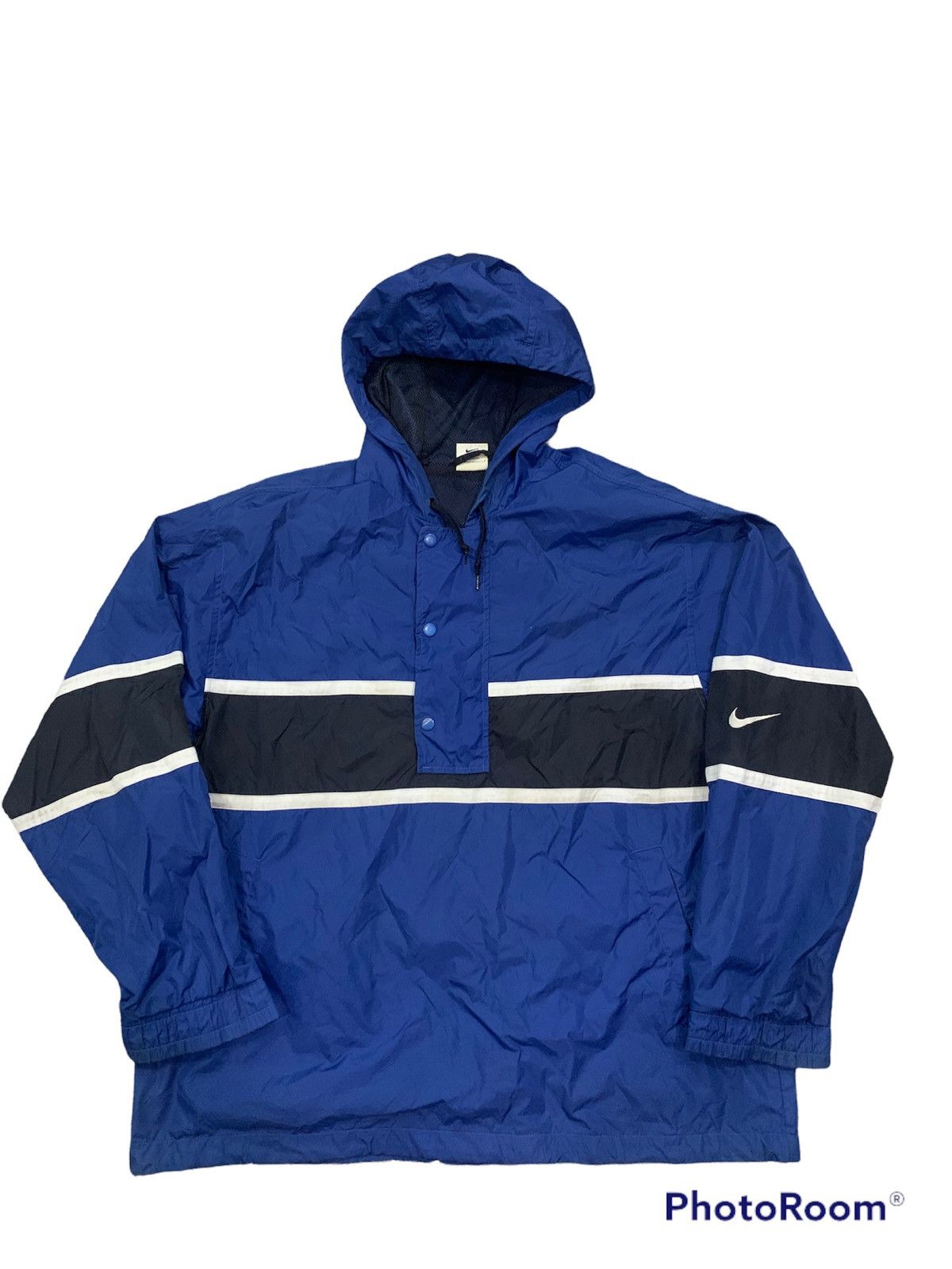 Nike × Vintage Vintage 90’s Classic Nike Stripes Colour Windbreaker Size US L / EU 52-54 / 3 - 1 Thumbnail