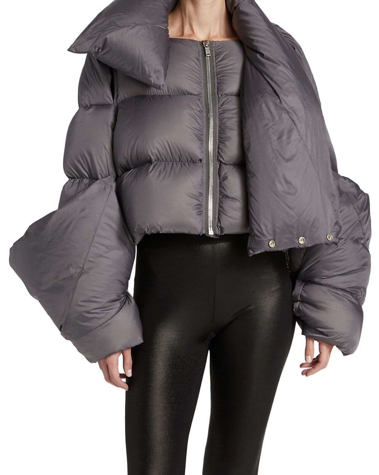 Rick Owens 💥AW 21💥 Rick Owens Babel Cropped Funnel Neck Down Jacket Size US M / EU 48-50 / 2 - 7 Thumbnail