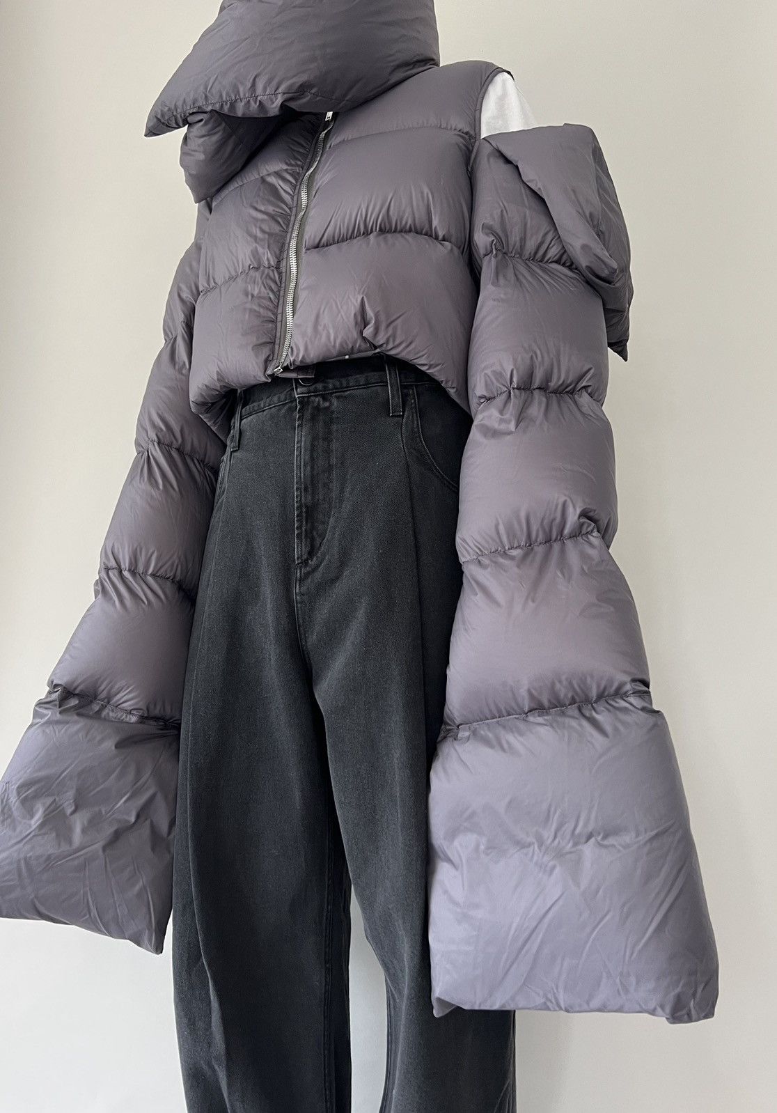 Rick Owens 💥AW 21💥 Rick Owens Babel Cropped Funnel Neck Down Jacket Size US M / EU 48-50 / 2 - 2 Thumbnail