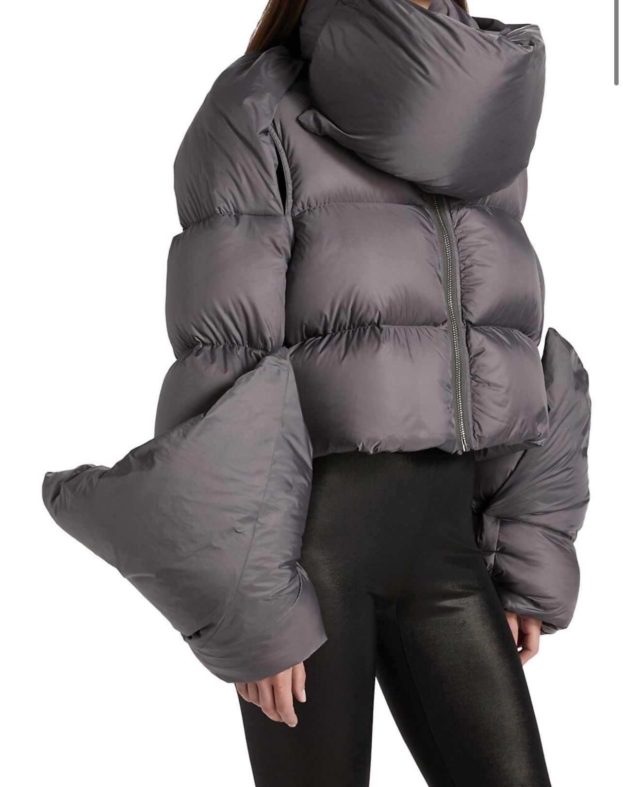 Rick Owens 💥AW 21💥 Rick Owens Babel Cropped Funnel Neck Down Jacket Size US M / EU 48-50 / 2 - 8 Thumbnail