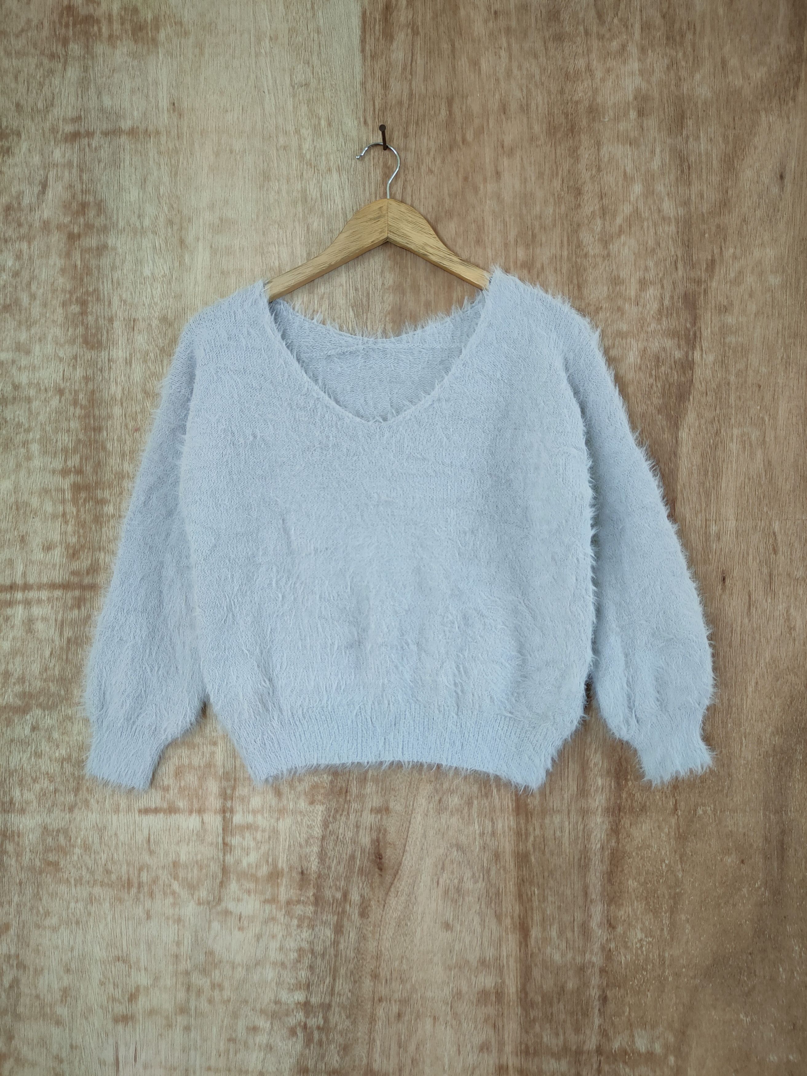 image of Homespun Knitwear Japan Mohair Grey Fur Shag Shaggy Streetwear Winter 46-501 in Cream, Women's (Siz