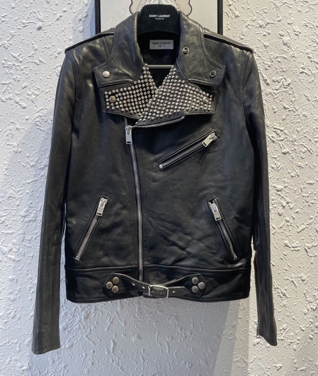 SAINT LAURENT PARIS｜JACKETS (376283 Y197Q 1000) SAINT LAURENT PARIS Men's Teddy Varsity Thick Jacket Green