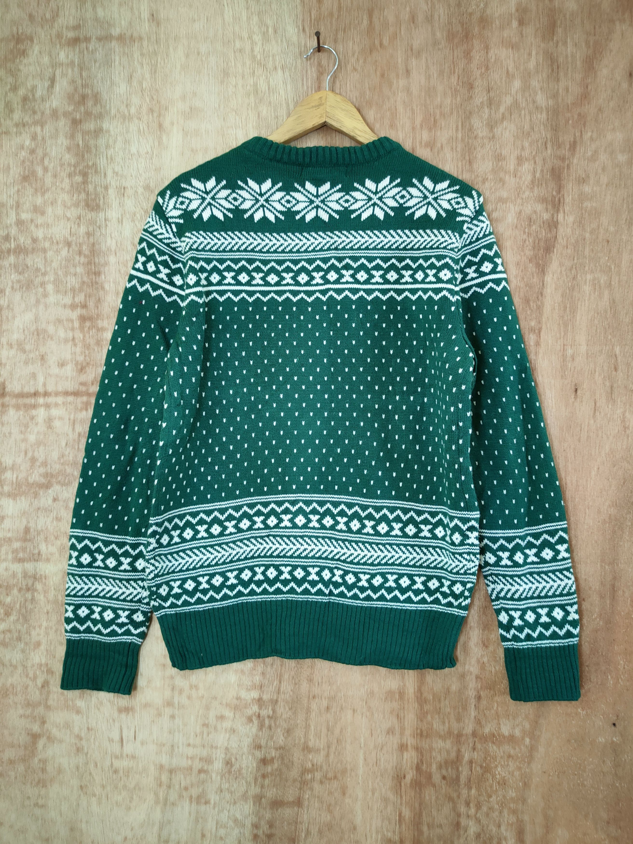 Aran Isles Knitwear × Japanese Brand Aden Plus Spur knitwear sweatshirt green deer #46-658 Size M / US 6-8 / IT 42-44 - 6 Thumbnail