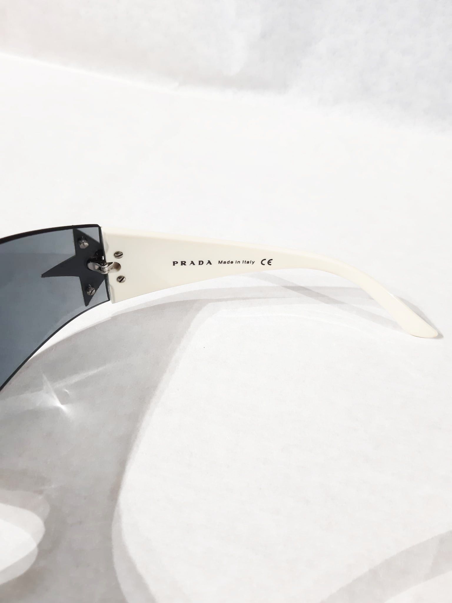 Prada Chrome Star White Sunglasses Vintage early 2000's Y2K Size ONE SIZE - 6 Thumbnail