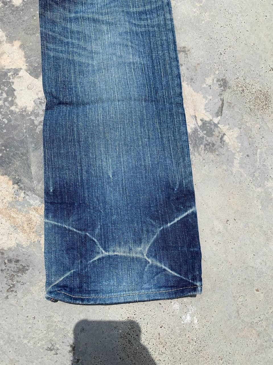 Japanese Brand Retro Punk Burnout Light Distressed Suspender Denim Size US 31 - 8 Thumbnail