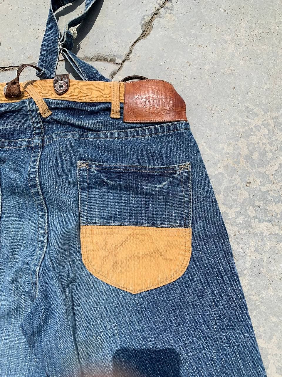 Japanese Brand Retro Punk Burnout Light Distressed Suspender Denim Size US 31 - 11 Thumbnail