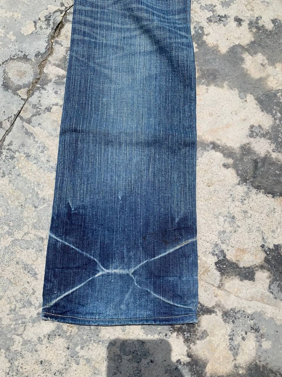 Japanese Brand Retro Punk Burnout Light Distressed Suspender Denim Size US 31 - 7 Thumbnail