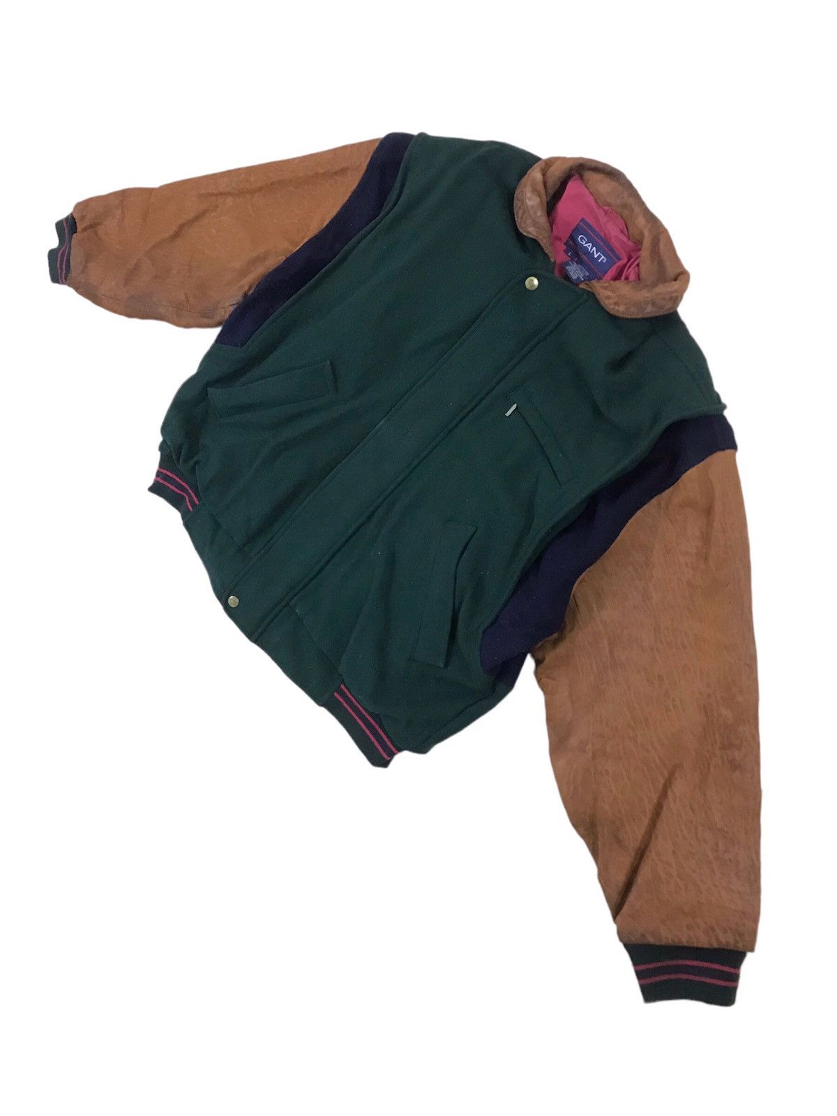 Gant Vintage Varsity Wool Leather Jacket Gant Rare Streetwear Size US L / EU 52-54 / 3 - 2 Thumbnail