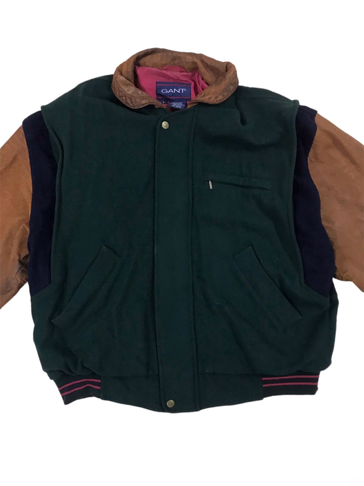 Gant Vintage Varsity Wool Leather Jacket Gant Rare Streetwear Size US L / EU 52-54 / 3 - 3 Thumbnail