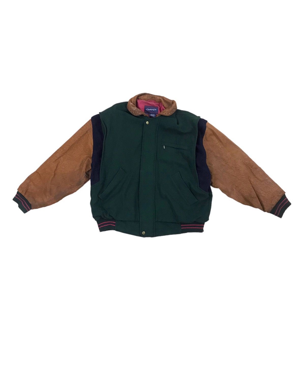 Gant Vintage Varsity Wool Leather Jacket Gant Rare Streetwear Size US L / EU 52-54 / 3 - 1 Thumbnail