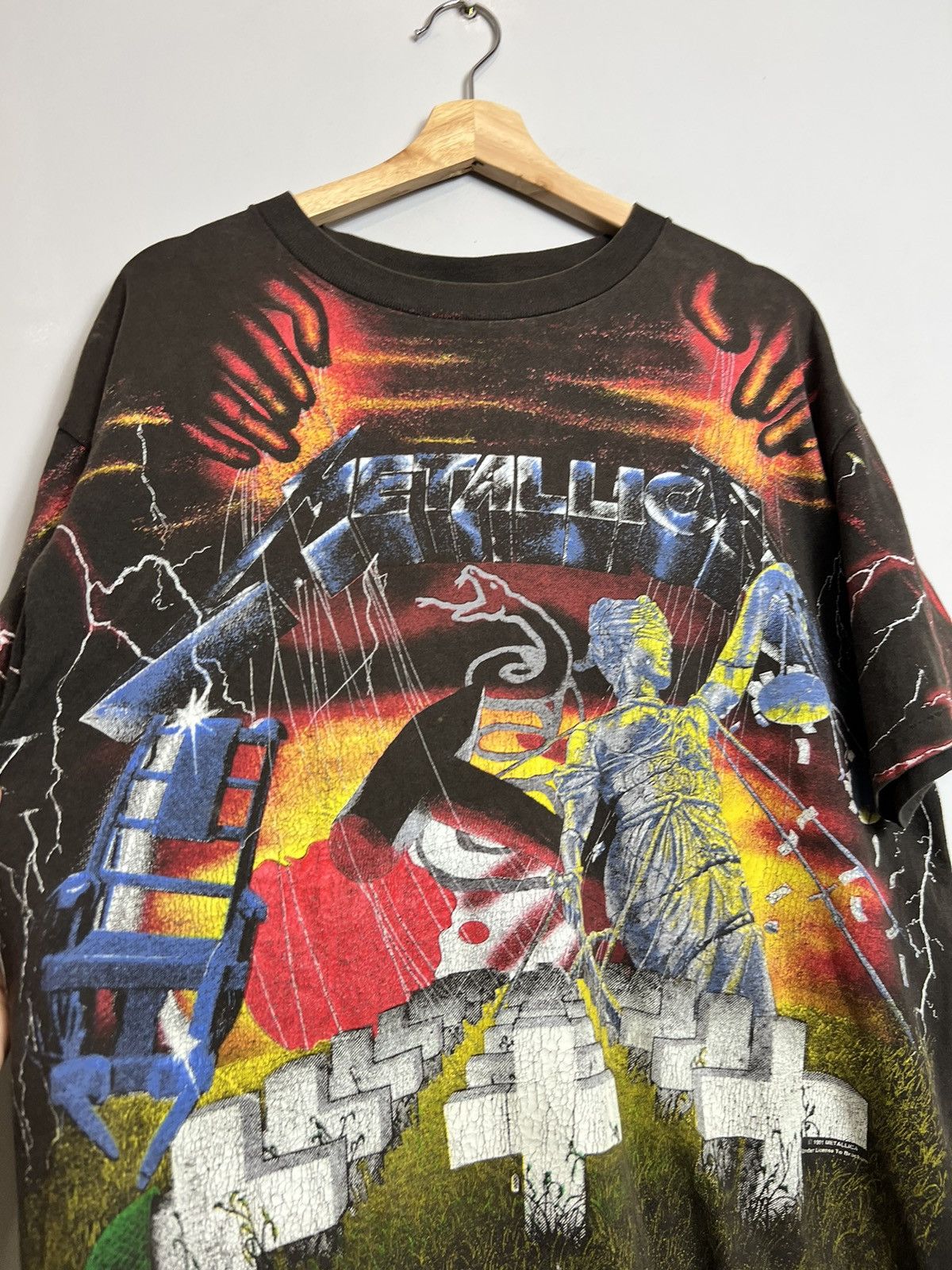 Band Tees Rare Vintage Metallica All Over Print 1991 Metal Band Tee Size US XL / EU 56 / 4 - 5 Thumbnail