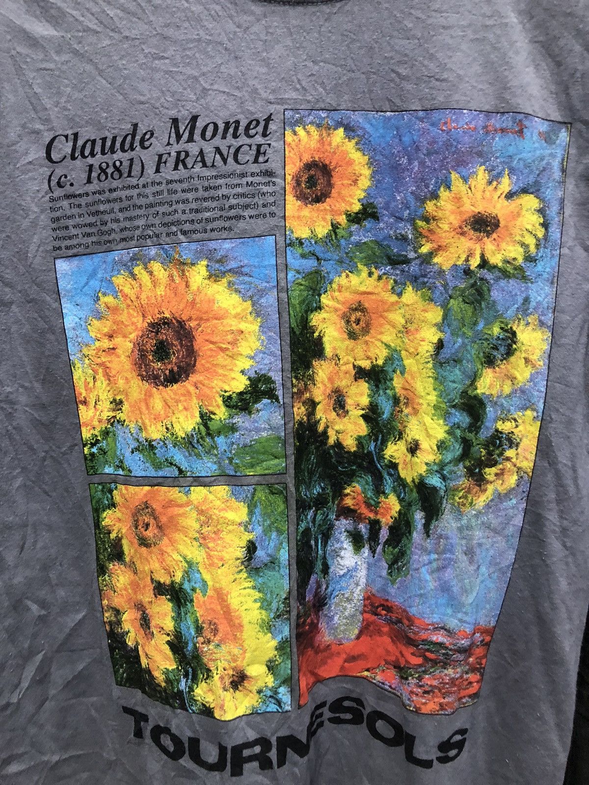 Monet × Vintage Claude Monet Tournesols art graphic tee rare Size US M / EU 48-50 / 2 - 3 Thumbnail
