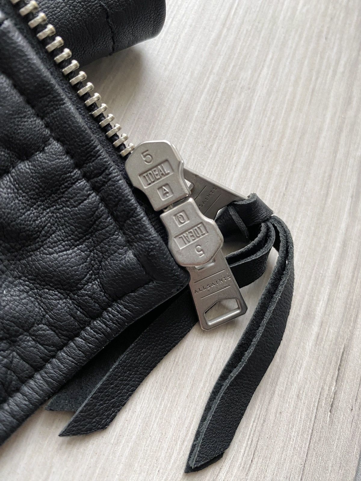 Allsaints AllSaints Black Taro Biker Asymmetric Quilted Leather Jacket Size US S / EU 44-46 / 1 - 5 Thumbnail