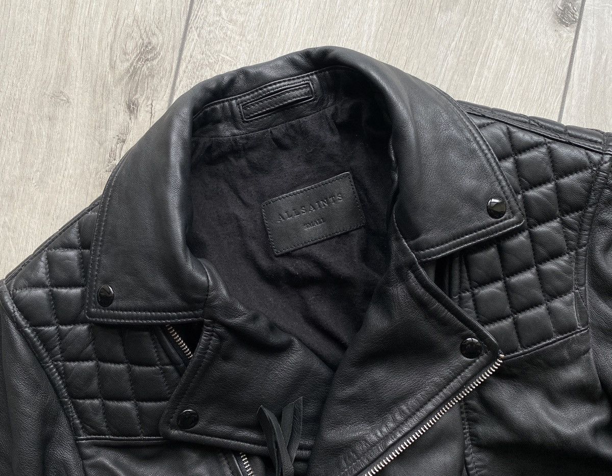 Allsaints AllSaints Black Taro Biker Asymmetric Quilted Leather Jacket Size US S / EU 44-46 / 1 - 3 Thumbnail