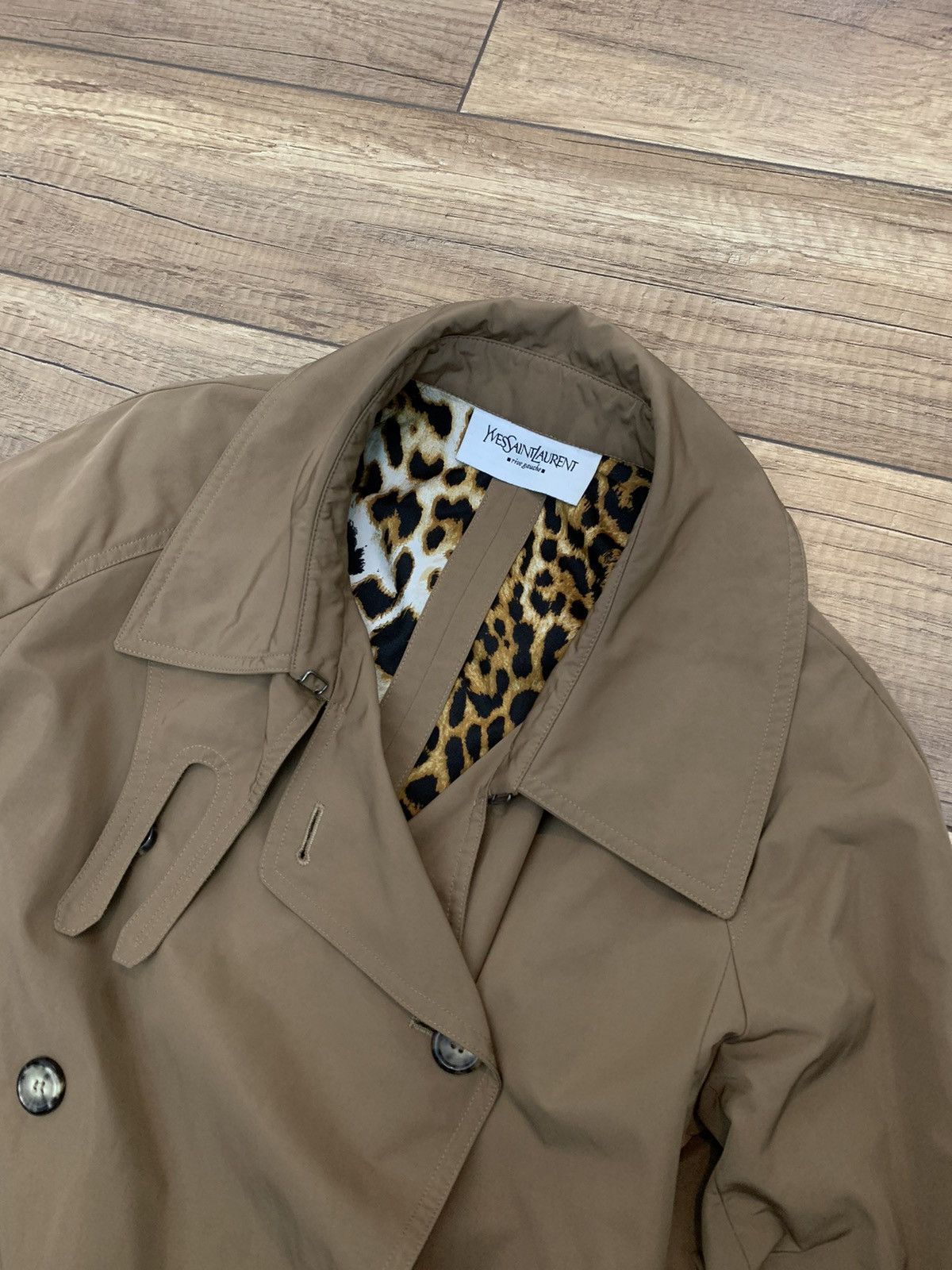 Saint Laurent Paris Yves Saint Laurent Rive Gauche Double Breasted Trench Coat Size L / US 10 / IT 46 - 15 Thumbnail