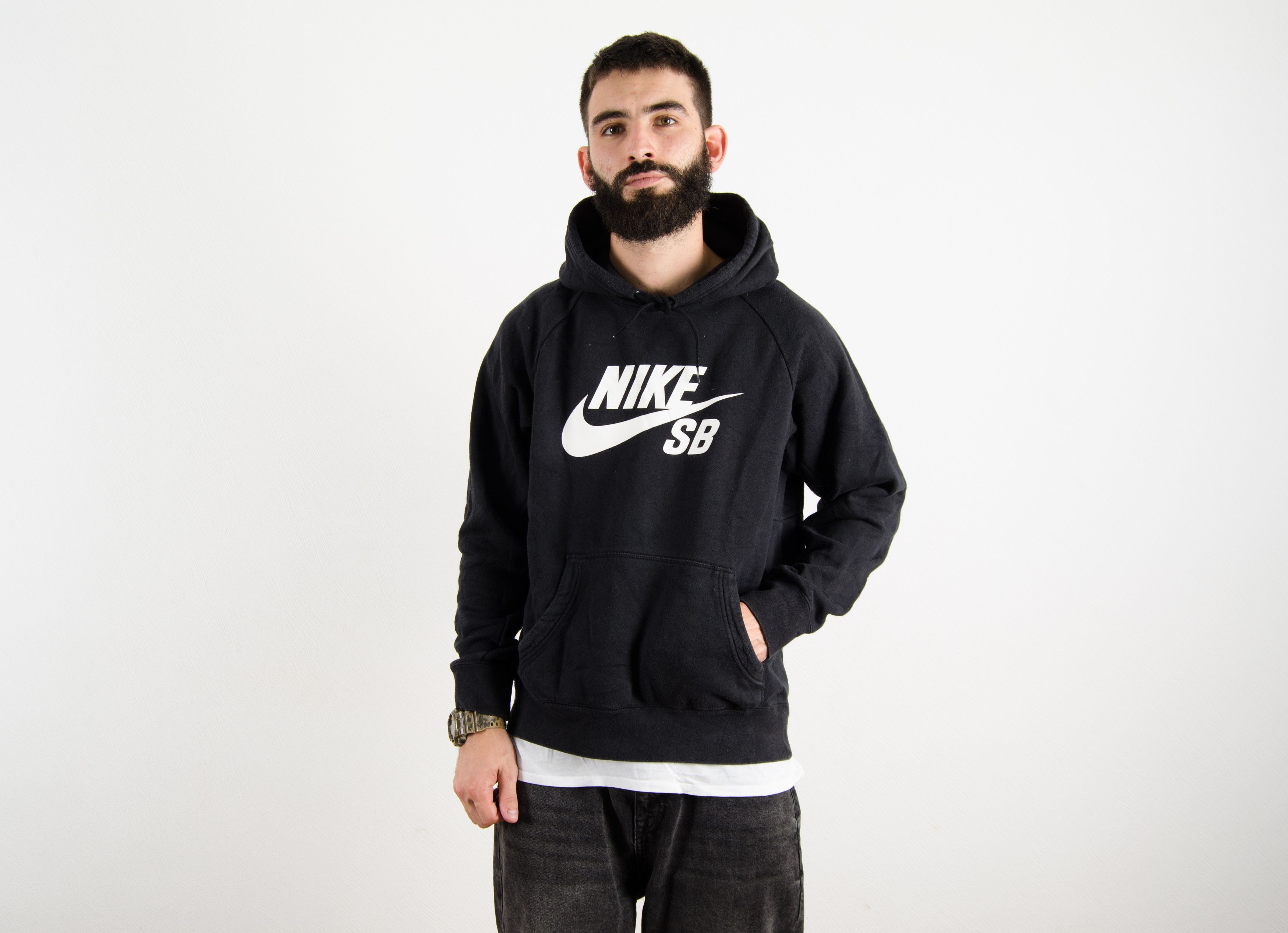 Vintage Nike SB Big Logo Black Hoodie