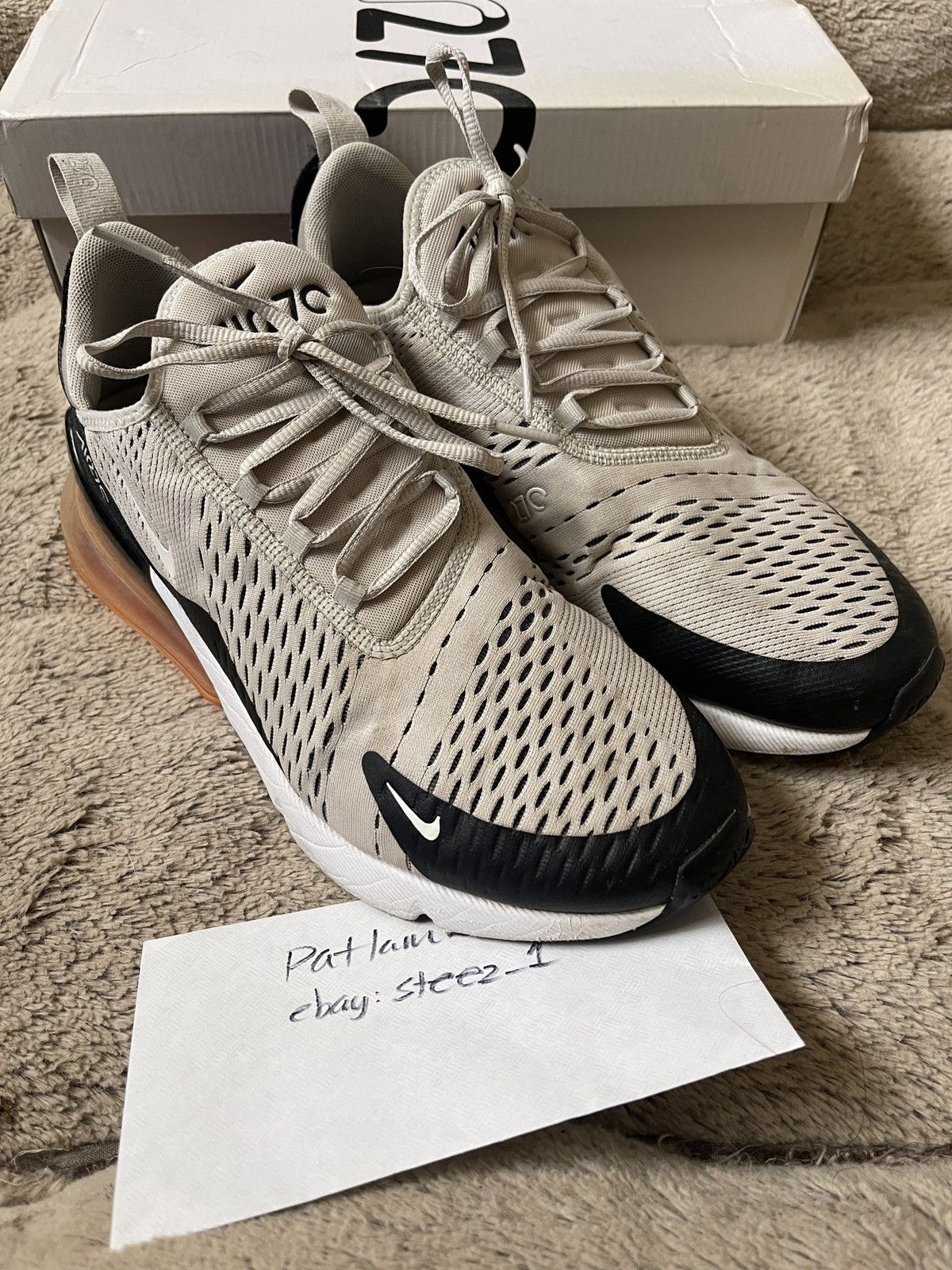 mens nike air max 270 light bone