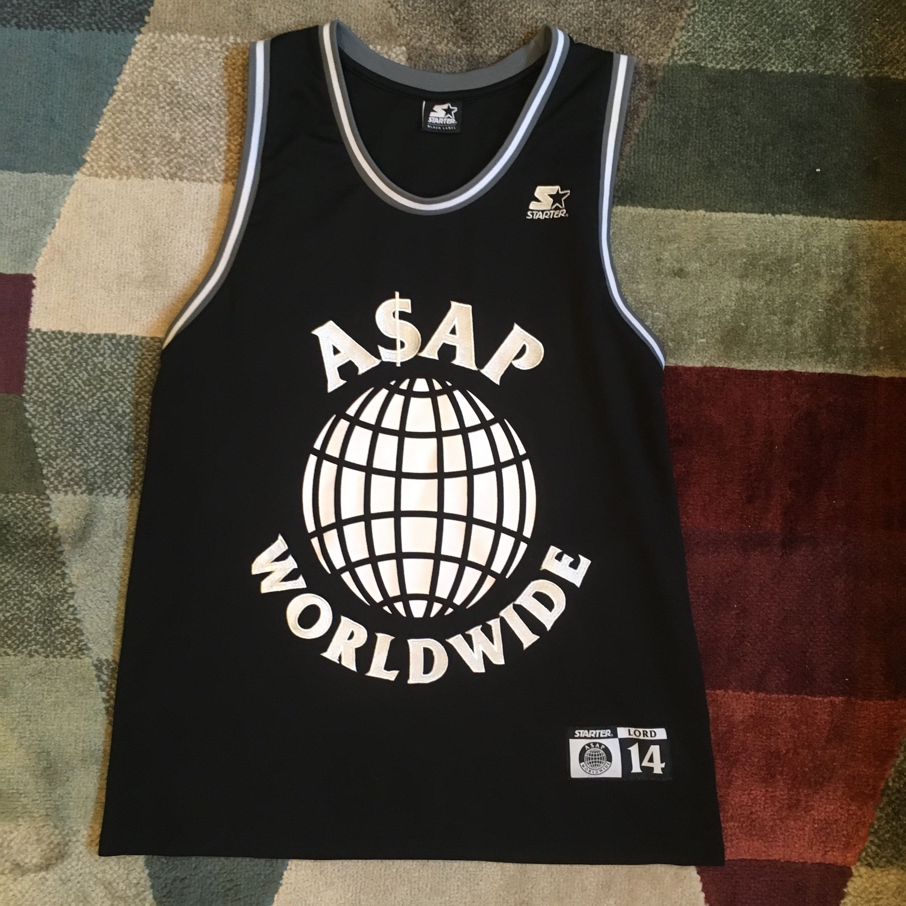 トップス Asap mob asap worldwide starter ASAP Rocky ASAP Mob Lord Worldwide Basketball Jersey Starter