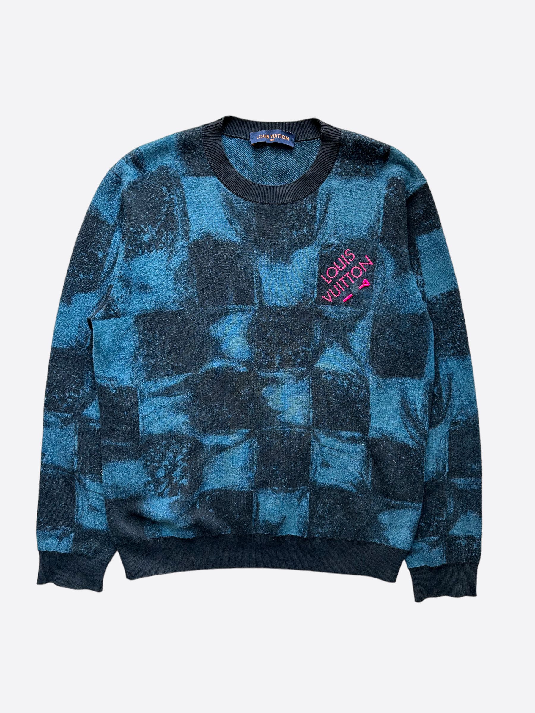 Louis Vuitton Turquoise Damier Print Sweater