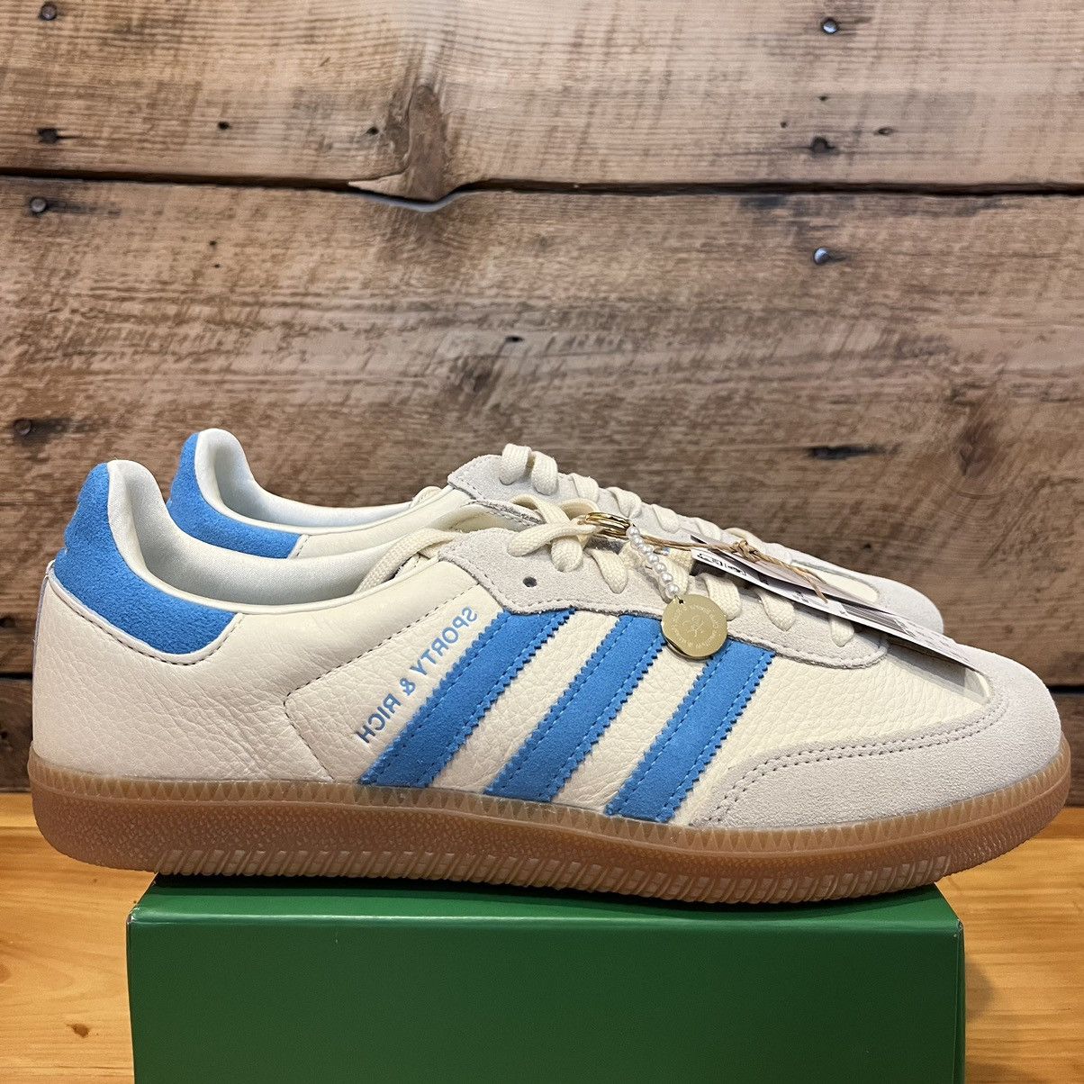 Adidas adidas x Sporty & Rich Samba OG Cream Blue IE7096 | Grailed