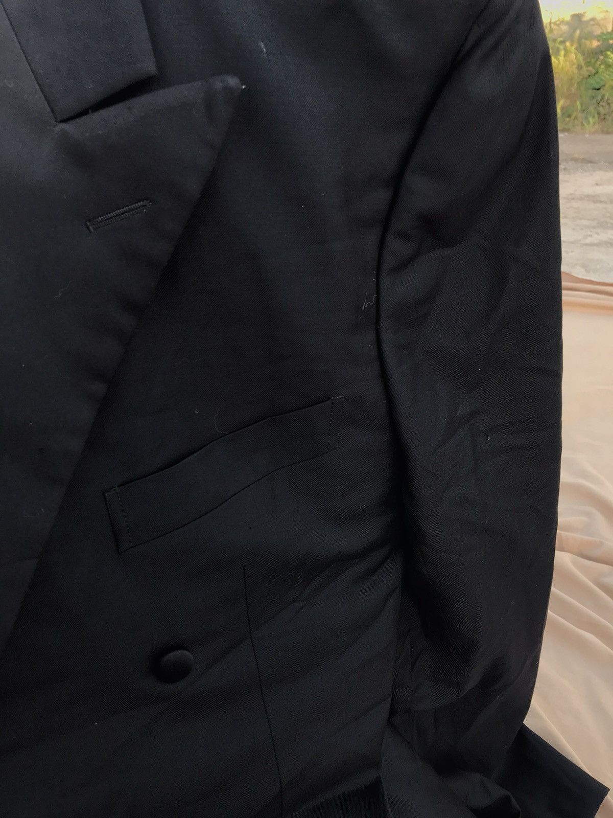 Vintage VINTAGE BLACK PURE WOOL ONE BUTTON TUXEDO DINNER JACKET Size 42R - 6 Thumbnail