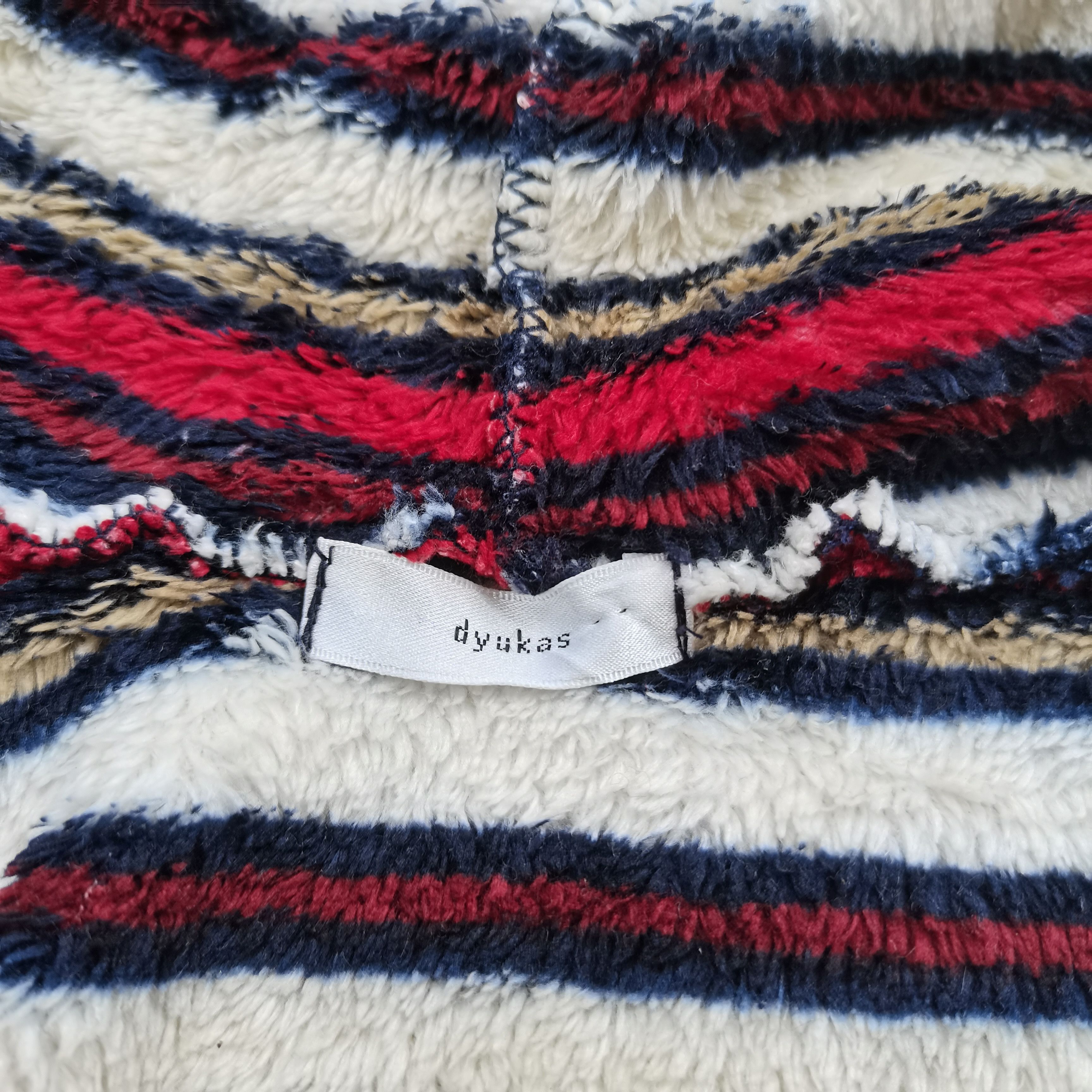 Japanese Brand × Vintage Vintage DYUKAS Stripe Fleece Jacket With Hoodie Size US L / EU 52-54 / 3 - 11 Thumbnail