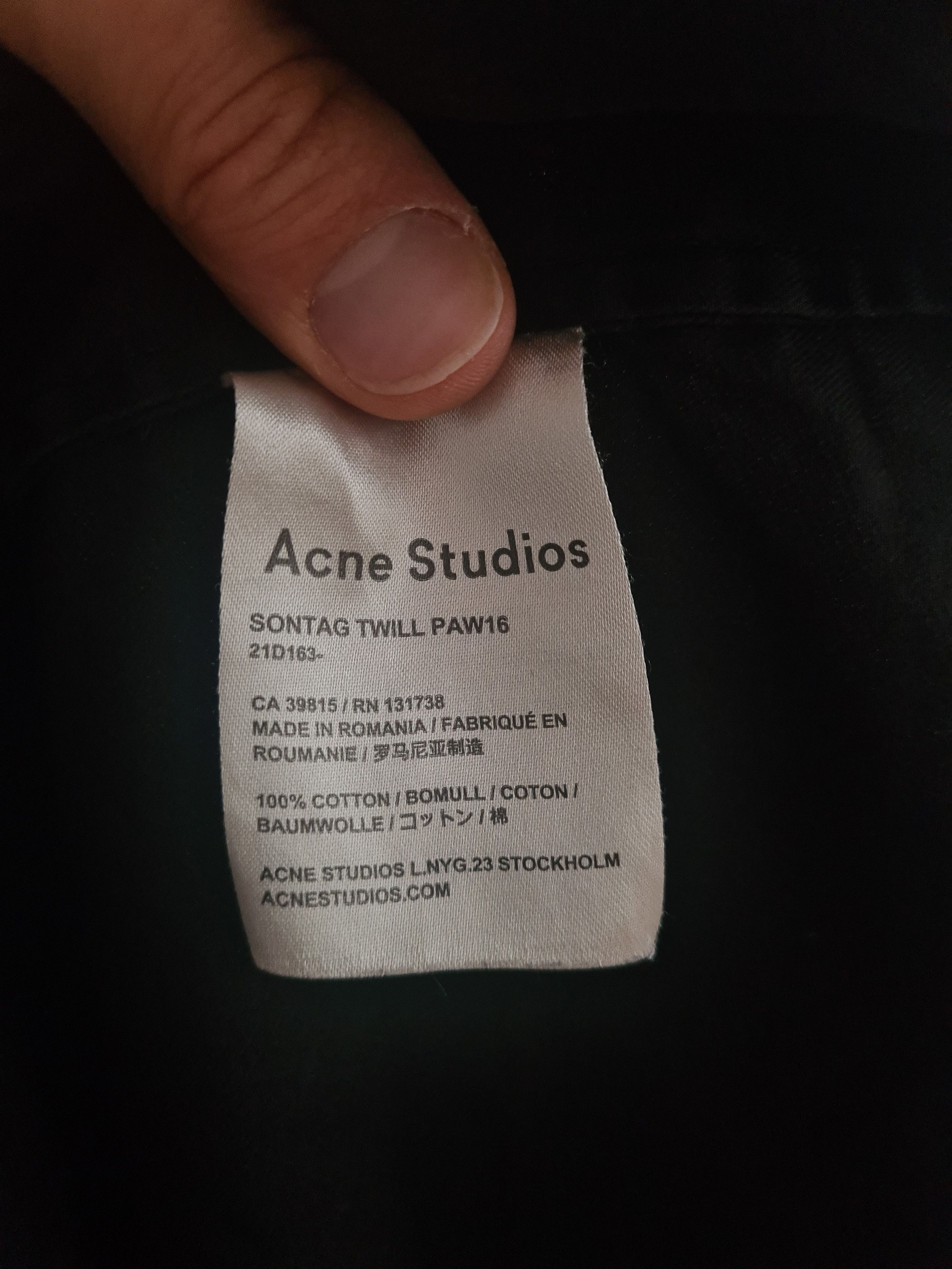 Acne Studios [48] Sonntag Twill Overshirt (AW16) Size US M / EU 48-50 / 2 - 5 Thumbnail