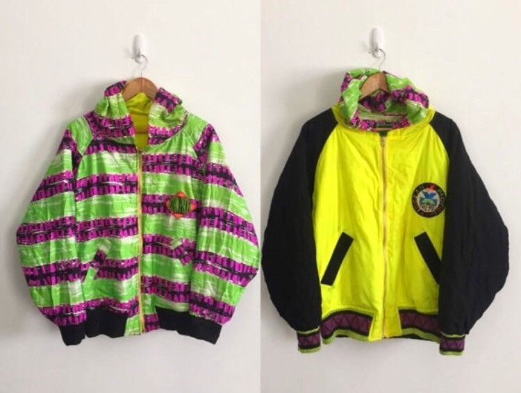 Other × Vintage REVERSIBLE OCEAN Pacific Multicolour Neon Hoodie jacket Size US L / EU 52-54 / 3 - 2 Thumbnail