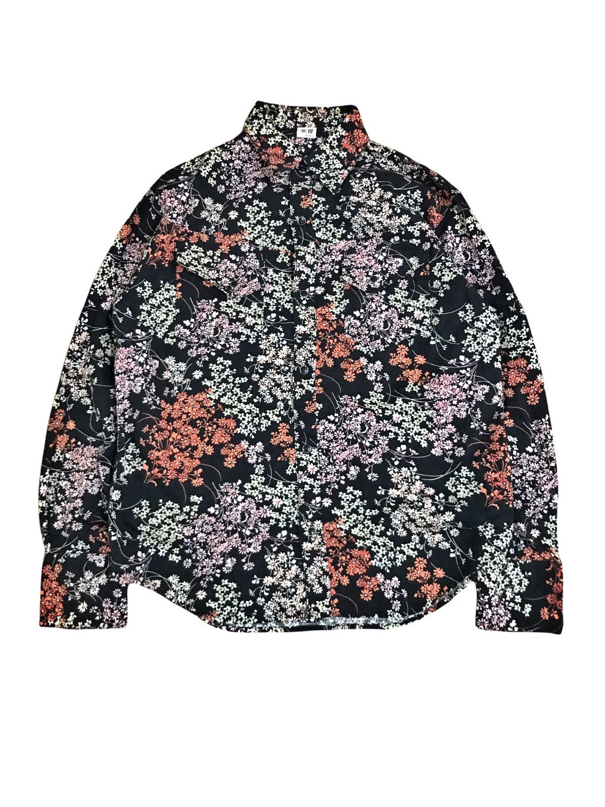 Japanese Brand Japanese Brand Snap Button Black Multicolour Sakura Shirts Size US S / EU 44-46 / 1 - 1 Thumbnail