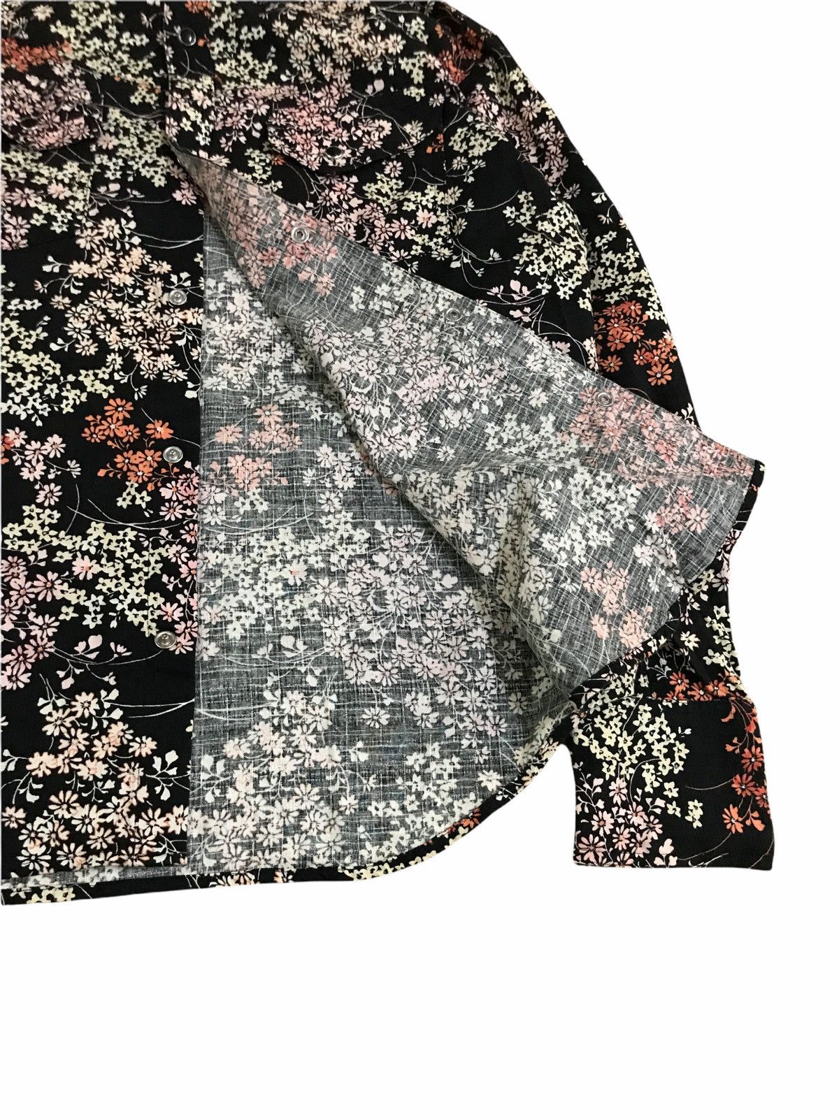 Japanese Brand Japanese Brand Snap Button Black Multicolour Sakura Shirts Size US S / EU 44-46 / 1 - 6 Thumbnail