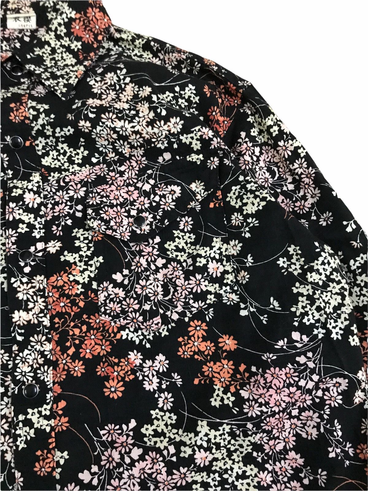 Japanese Brand Japanese Brand Snap Button Black Multicolour Sakura Shirts Size US S / EU 44-46 / 1 - 4 Thumbnail