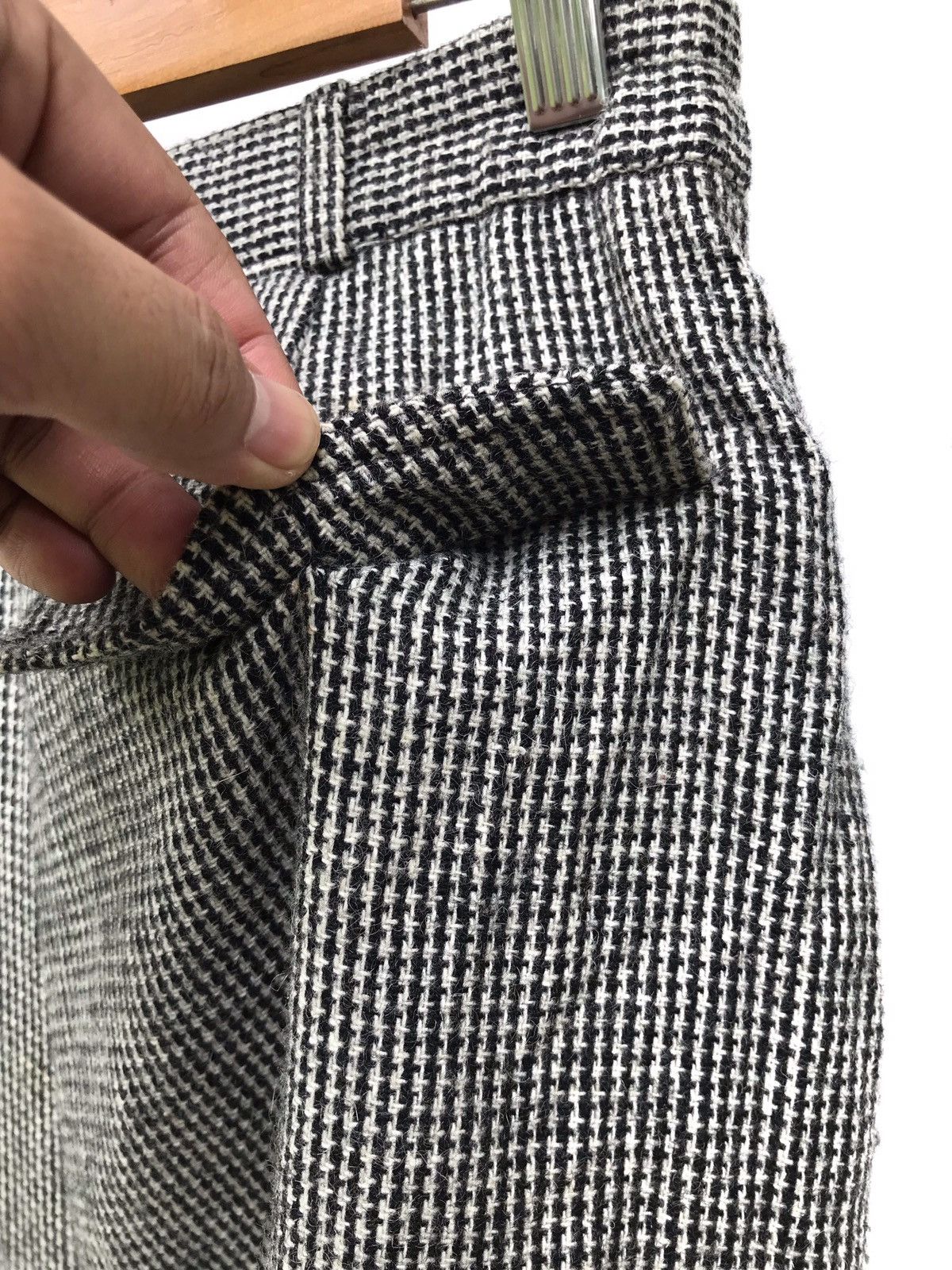 Handmade × Japanese Brand Japanese Brand York Reine Wool Houndstooth Checkered Pants Size US 26 / EU 42 - 5 Thumbnail